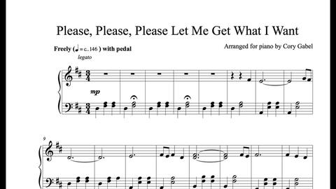 Please Please Please Let Me Get What I Want Piano Cover Sheet 哔哩哔哩 つロ干杯 Bilibili