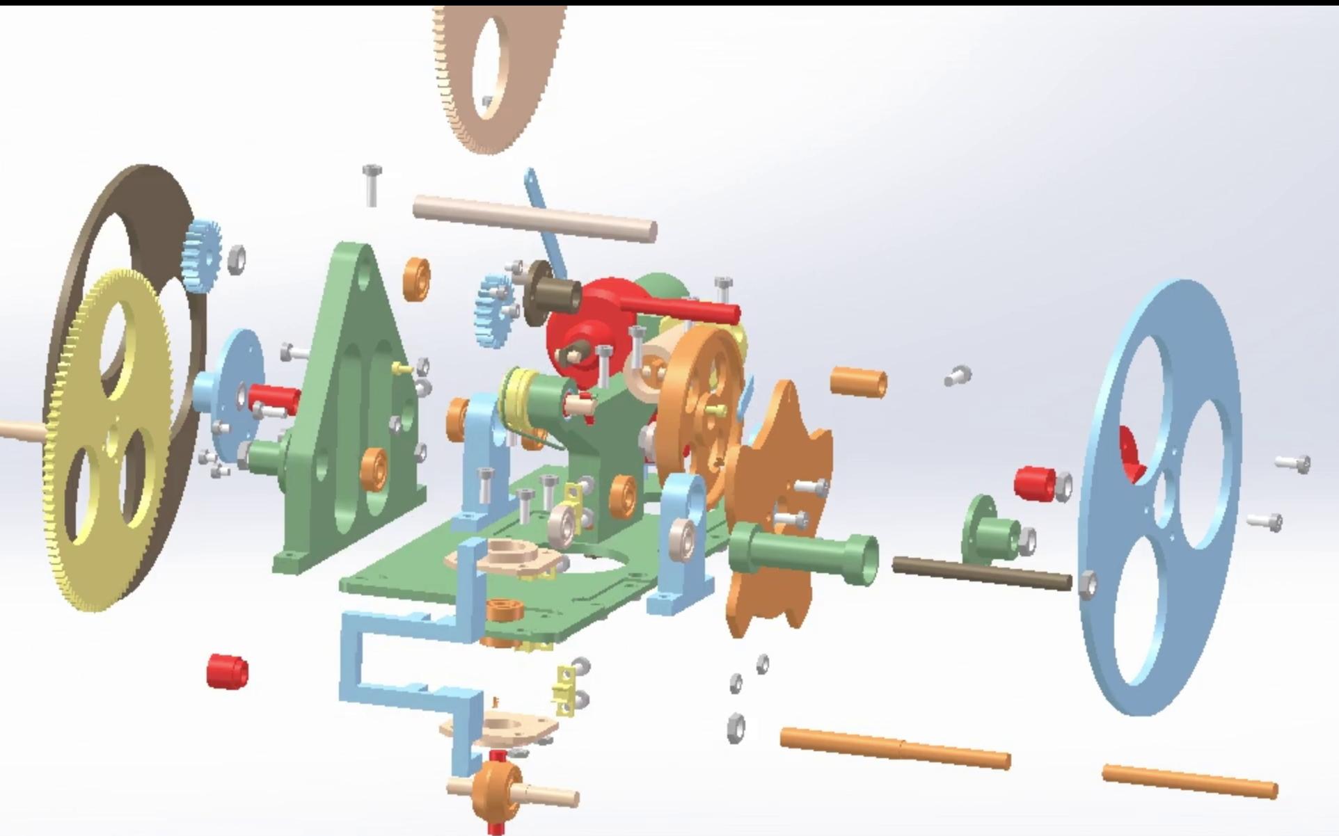 热能小车爆炸图动画