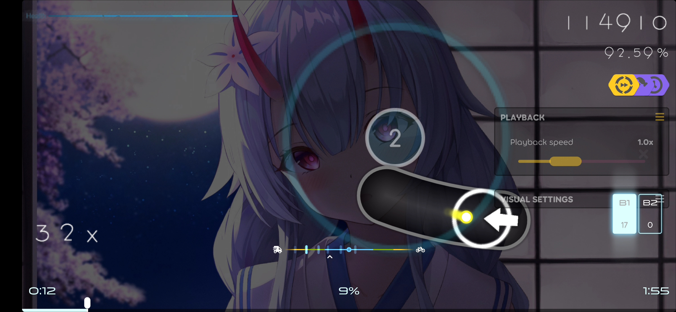 [osu]blooming moon 加加速mods,a评分通关