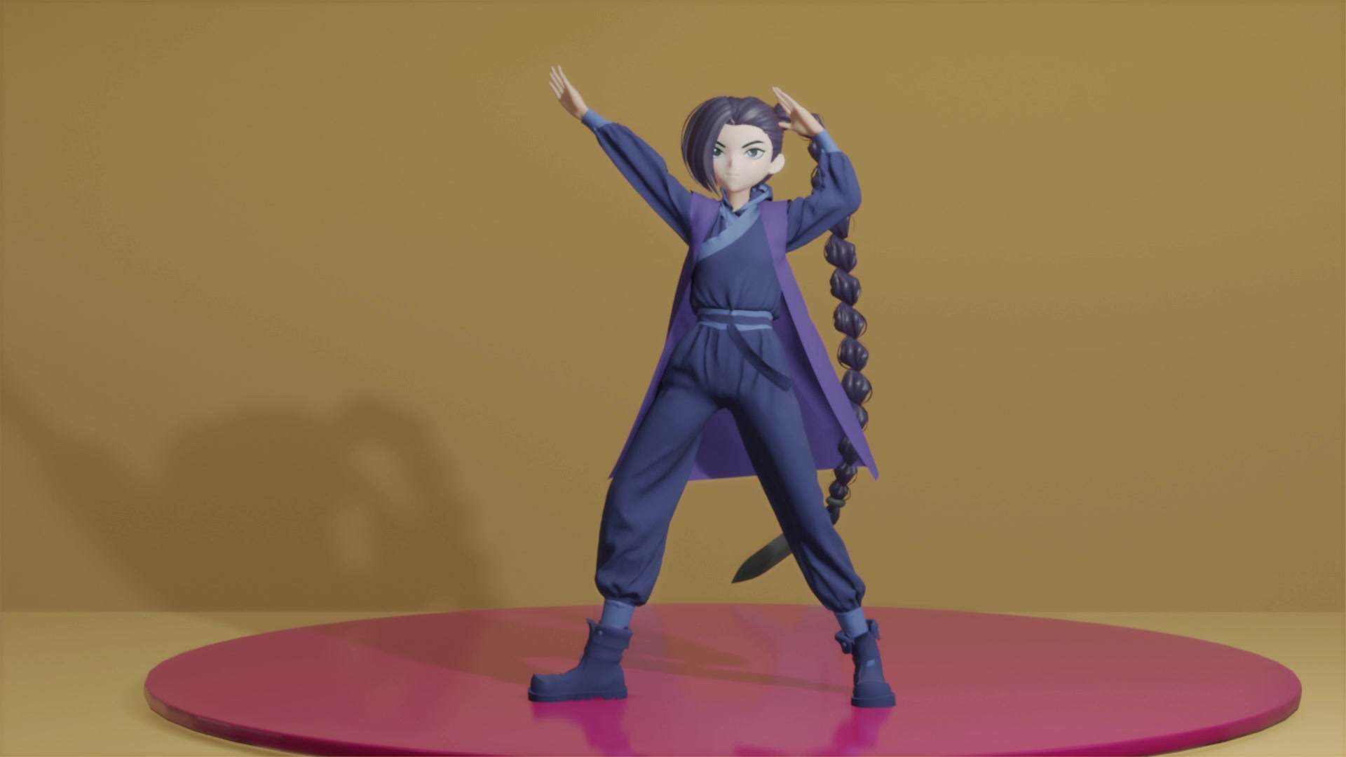 【刺客伍六七/3d】梅花十三手办质感 布料实时渲染测试-大碗宽面