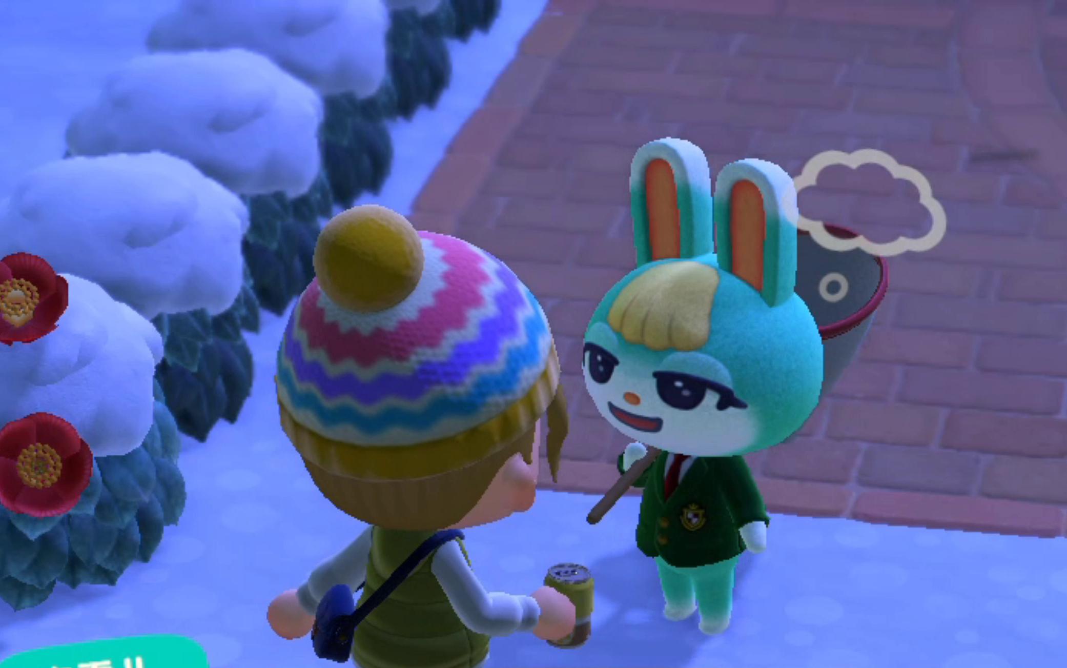 动物森友会蜜雪儿想要抓只蝴蝶来打喷嚏妹妹头