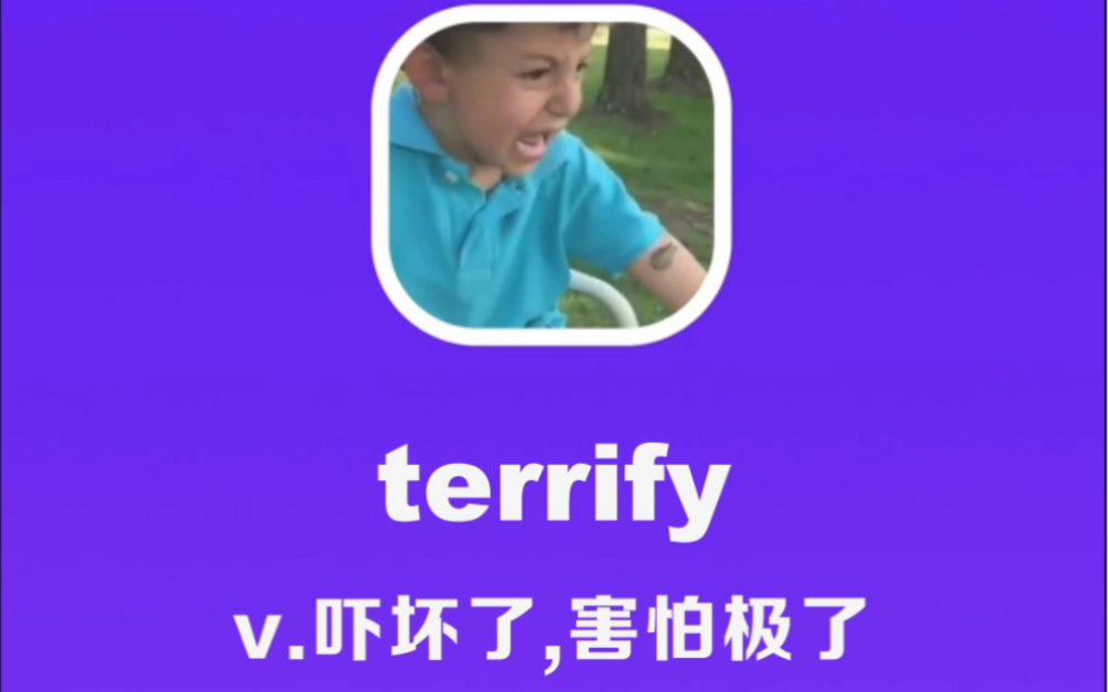 terrify:吓坏了,害怕极了哔哩哔哩bilibili