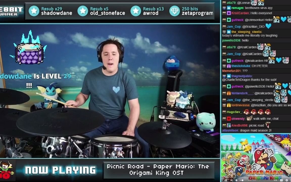 [图][8bitDrum]-Paper Mario - The Origami King - Picnic Road On Drums!-cLUuGTMSfpY