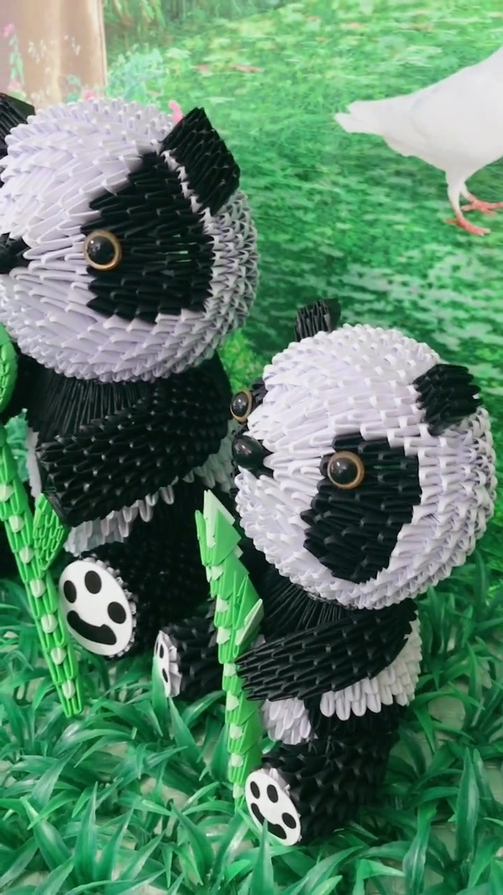 手工制作三角插之熊猫乐园喜欢的老铁点亮