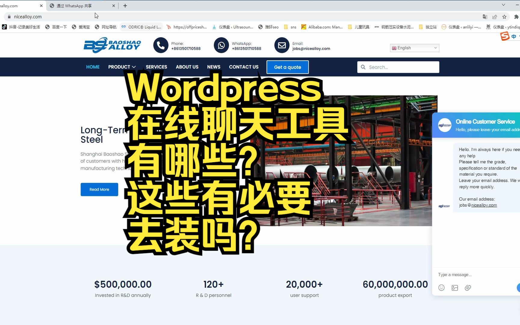 【WordPress外贸独立站建站教程】Wordpress在线聊天工具有哪些?这些有必要去装吗?