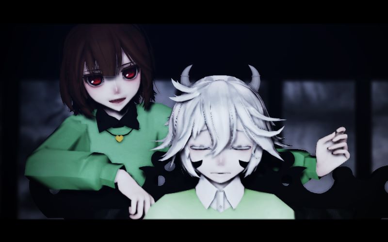 【mmd‖undertale】 guillotine asriel, chara