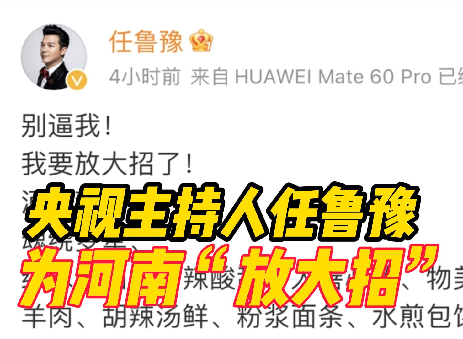 “别逼我,我要放大招了!”央视主持人任鲁豫发文为家乡河南助力“爱我河南,新乡最甜!”哔哩哔哩bilibili