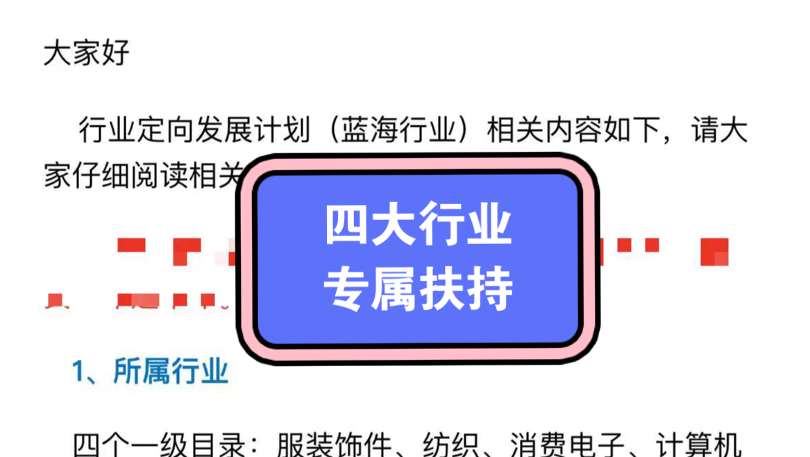 服装饰件,纺织,消费电子,计算机产品相关企业看过来!目前平台定向开发,拥有专属扶持!政策超乎想象!从业十年第一次遇到,合不合作都没关系,...