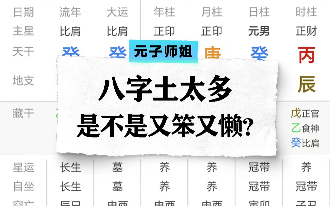 八字土太多是不是又笨又懒?哔哩哔哩bilibili