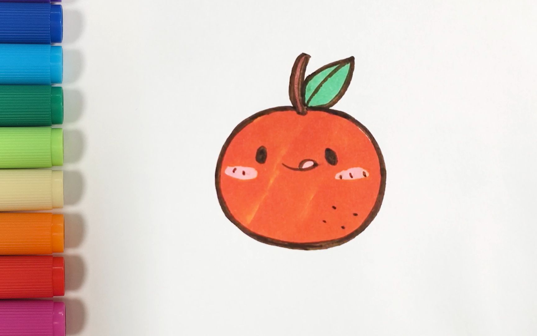 活动作品儿歌多多水果简笔画橙子一起学画香香甜甜的小橙子