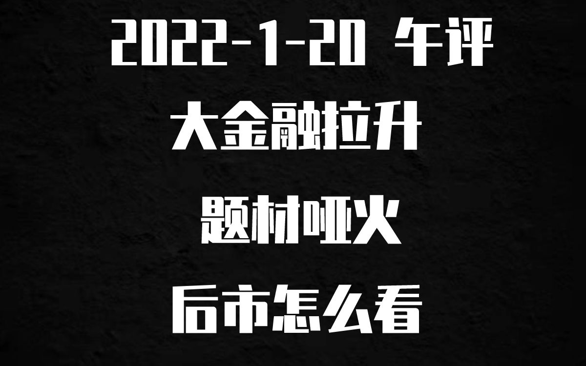 2022120 午评 独家解读:大金融板块放量拉升,题材概念全线下跌,后市怎么看?哔哩哔哩bilibili