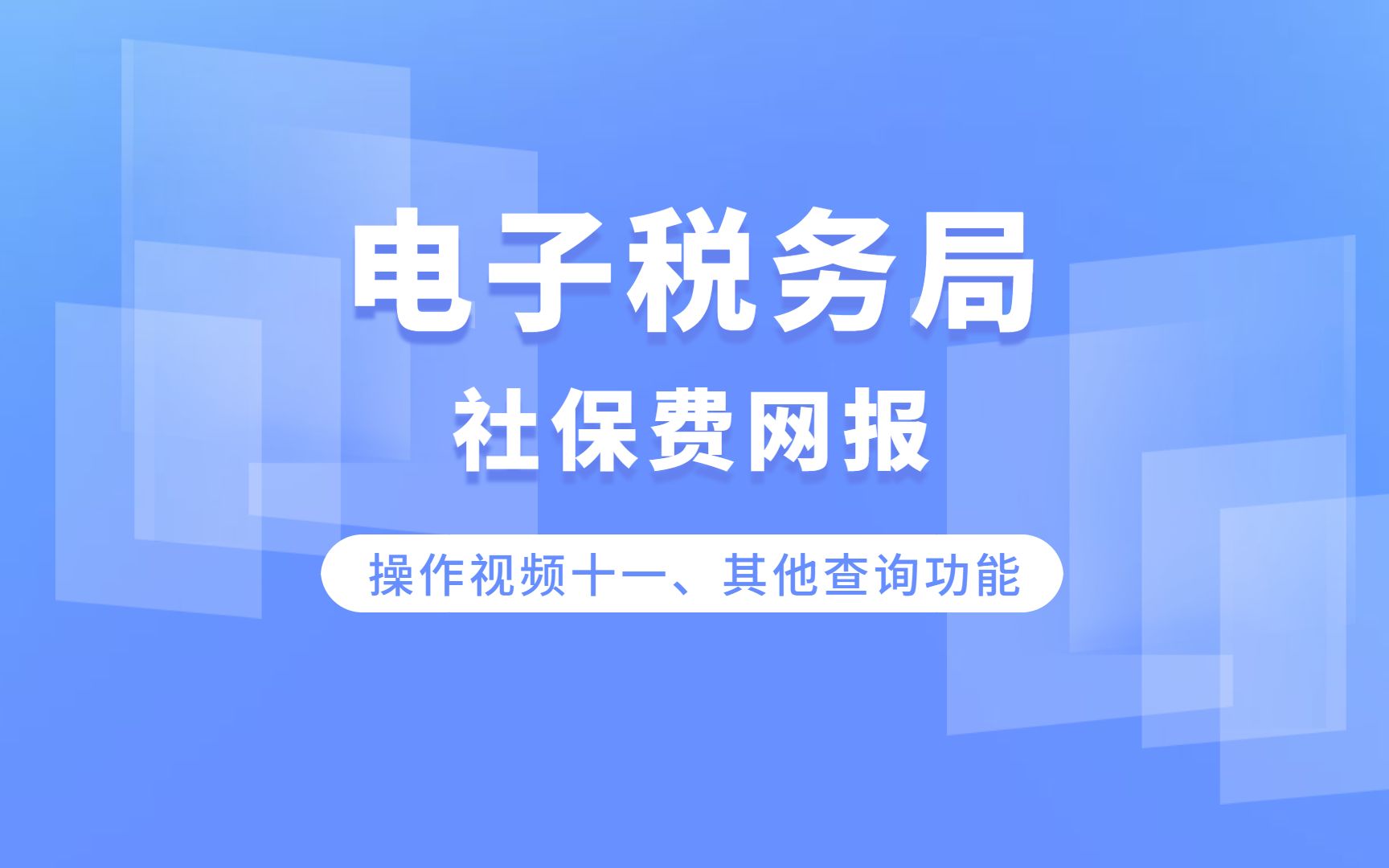 电子税务局社保费网报系统操作介绍视频(操作视频十一、其他查询功能)哔哩哔哩bilibili