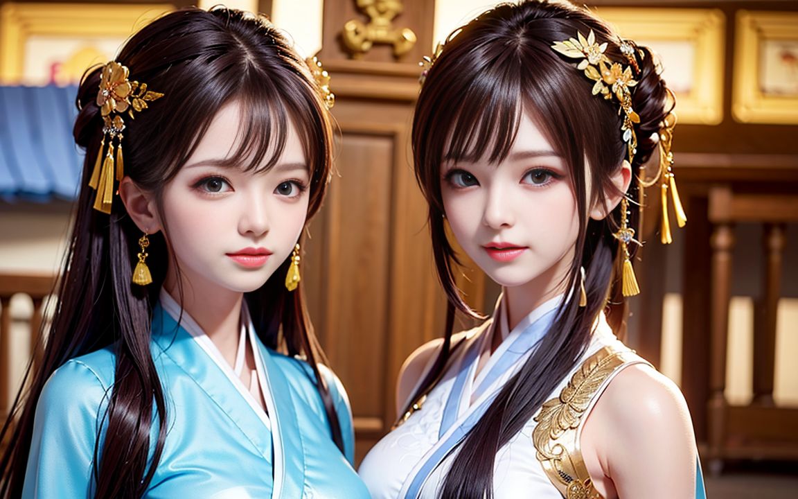 ai绘画和古风音乐,一个姐姐一个妹妹,弱水三千只取一瓢