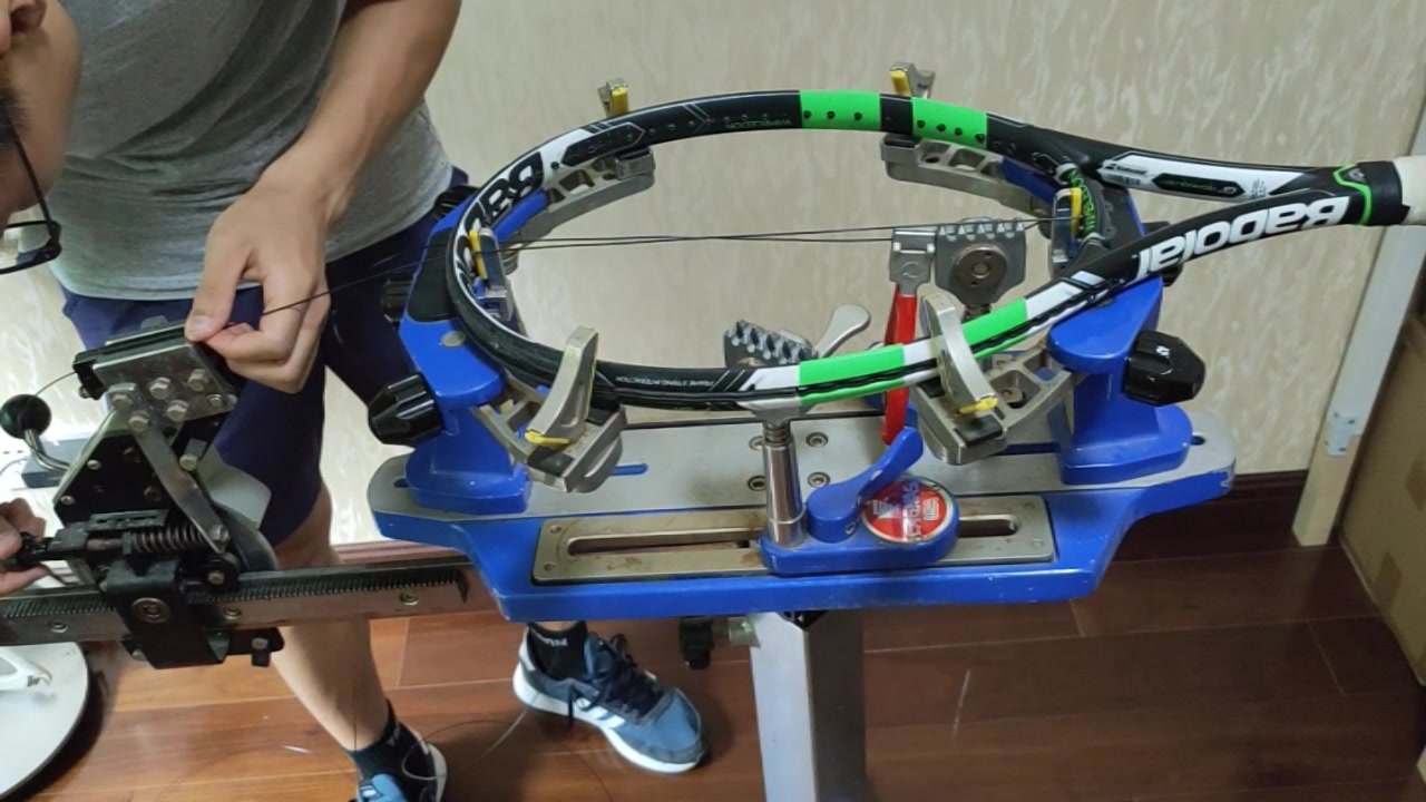 鹰革蓝手摇拉线机给网球拍穿线