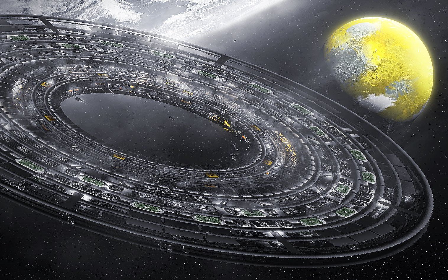 科幻宇宙intΞrgΛlΛctic k4 platform空间站和卫星dalon