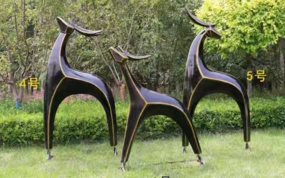 玻璃钢雕塑_抽象鹿雕塑摆件