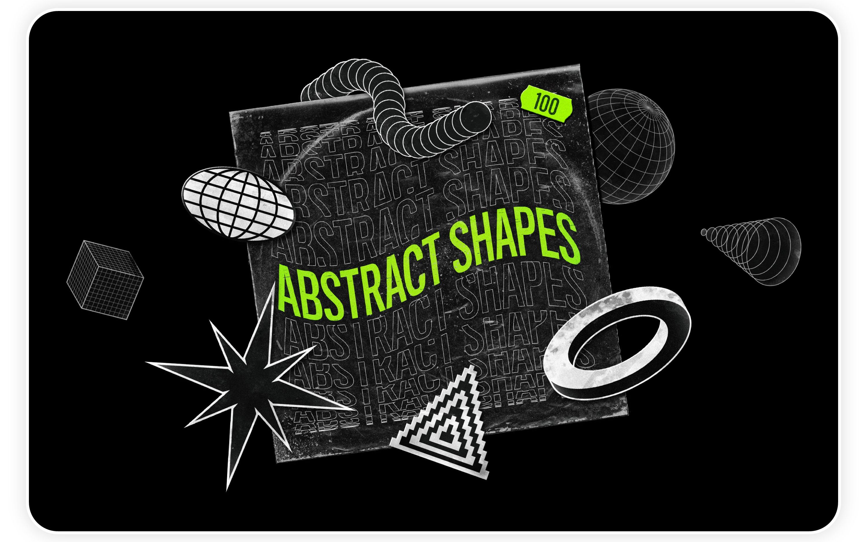 samolevsky 100个新潮酸性抽象独特视觉几何形状设计元素集合(2463)