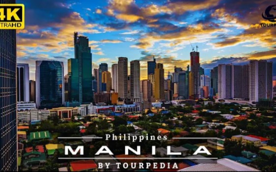 菲律宾首都马尼拉4k高清航拍manila, philippines by drone in 4k