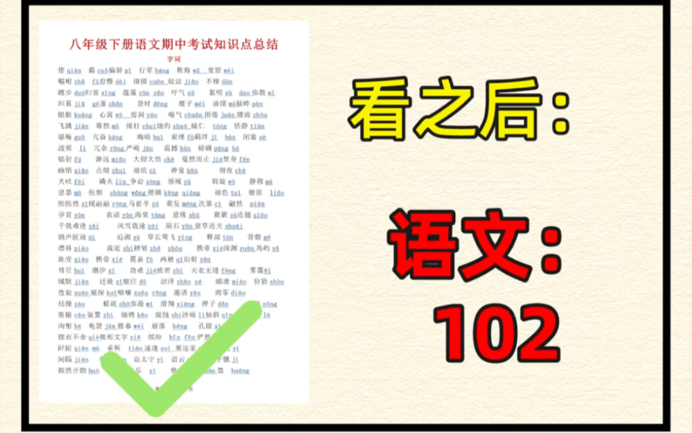 八年级下册语文期中考试知识点总结.轻松掌握重点难点,打印出来给孩子学习吧!#八年级下册语文#初二语文#初中语文#知识点总结#期中考试#复习提纲#...