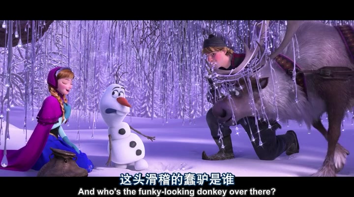 [图]冰雪奇缘 Frozen 配音消音素材 Olaf出场（适合3人，中英字幕）