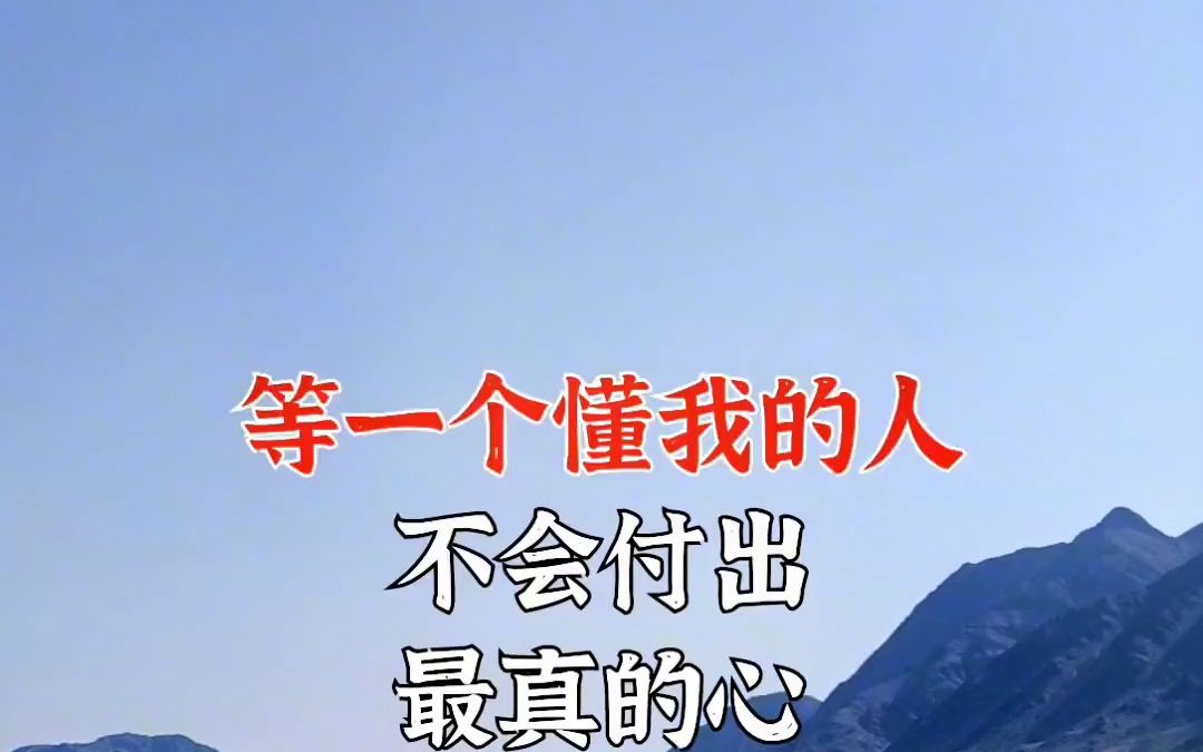 等一个懂我的人,我会付出最真的心