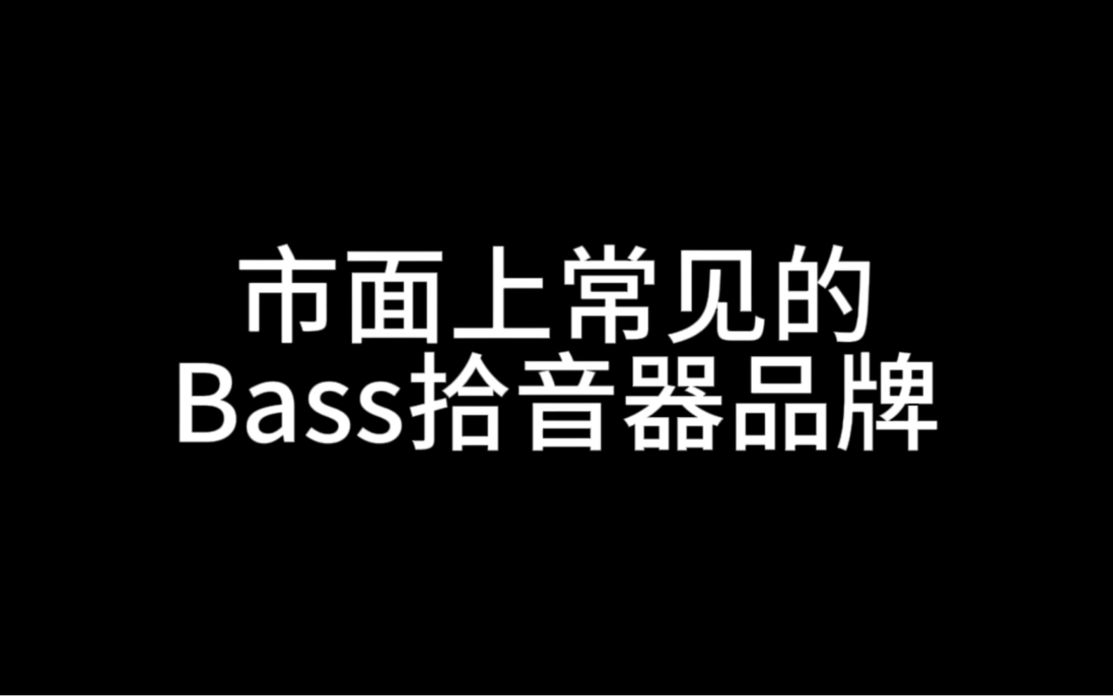 Bass拾音器品牌选择指南哔哩哔哩bilibili