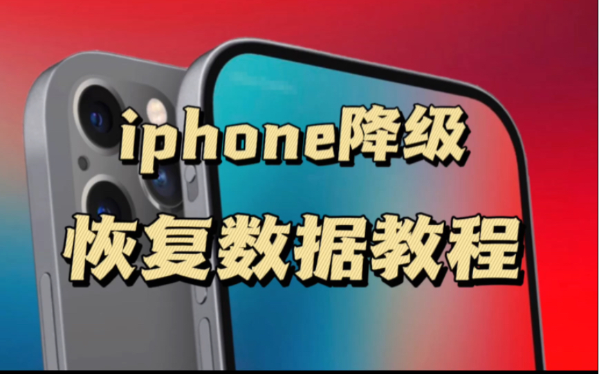 iphone降级恢复数据教程,解决因版本过高无法恢复备份难题