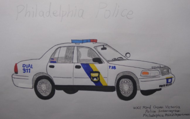 手绘费城2001福特维多利亚皇冠警车(画的不怎么样请见谅)