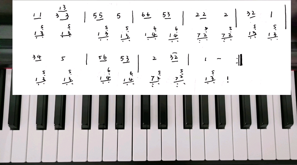 儿歌弹奏,1=f,我有一双小小手,双手配合,成人零基础学钢琴