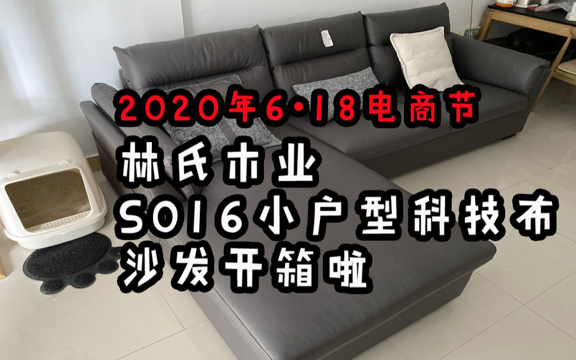 老饭开箱简评:2020年618终于对林氏木业下手了,一起去看看网红款S016型小户型科技布沙发,到底怎么样.哔哩哔哩bilibili