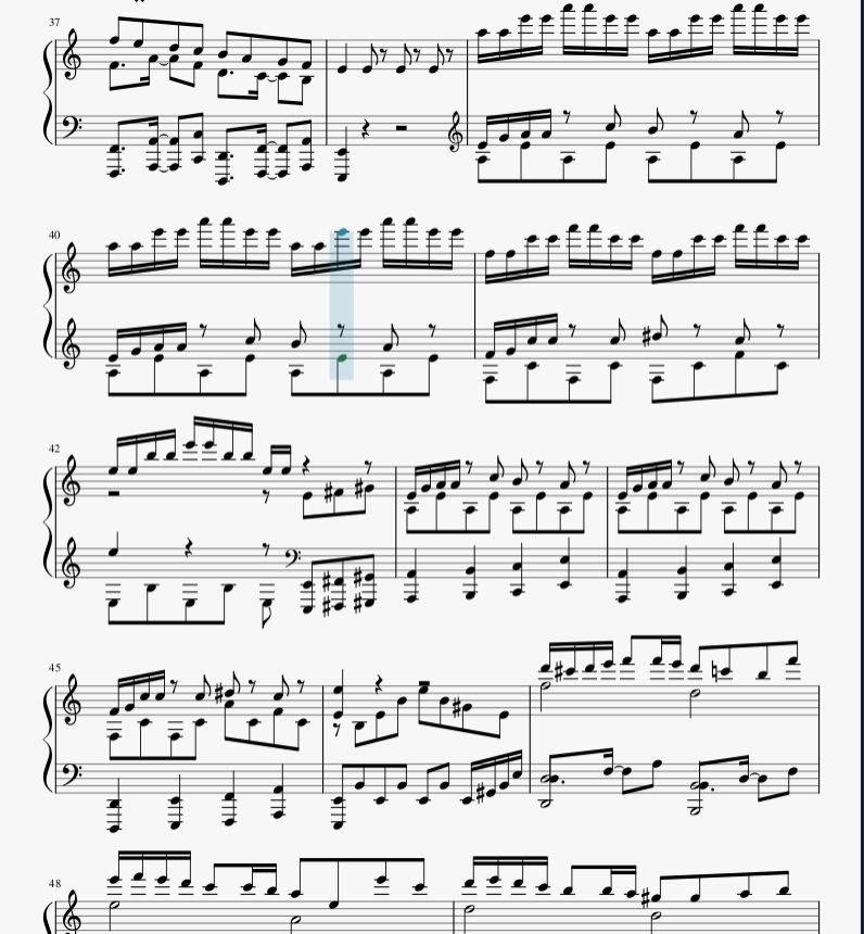 钢琴arrangegrazetheroofpvz自制钢琴谱