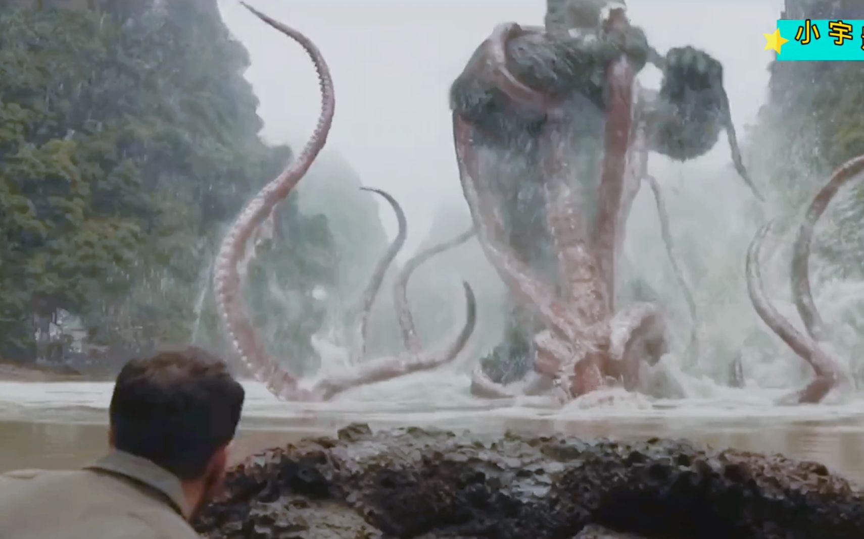 《金刚:骷髅岛》金刚秒杀一只巨型章鱼,两只小巨蜥【4k】金刚大战远古