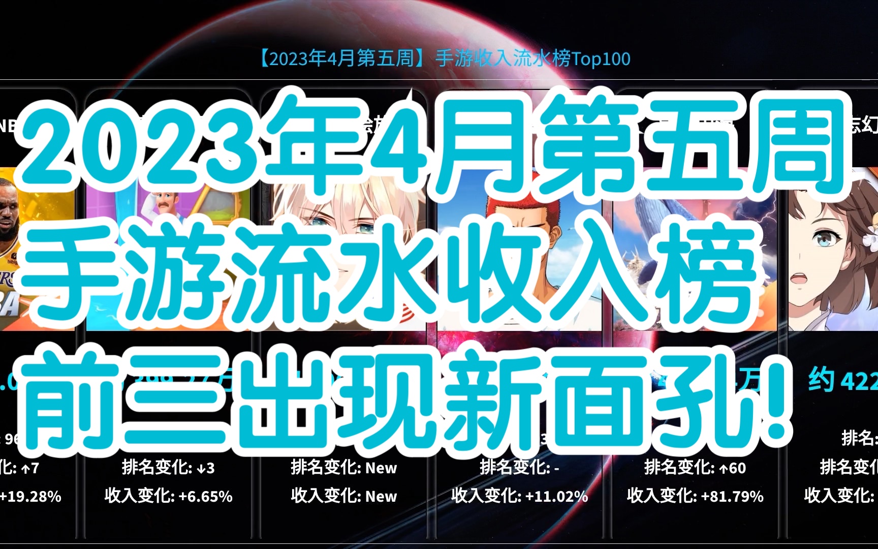 2023年4月第五周手游流水收入排行榜,黑暗的第二天?王者荣耀