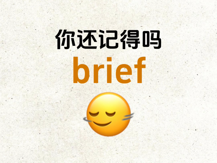 "brief"你还认识吗?熟悉却想不起来的单词哔哩哔哩bilibili