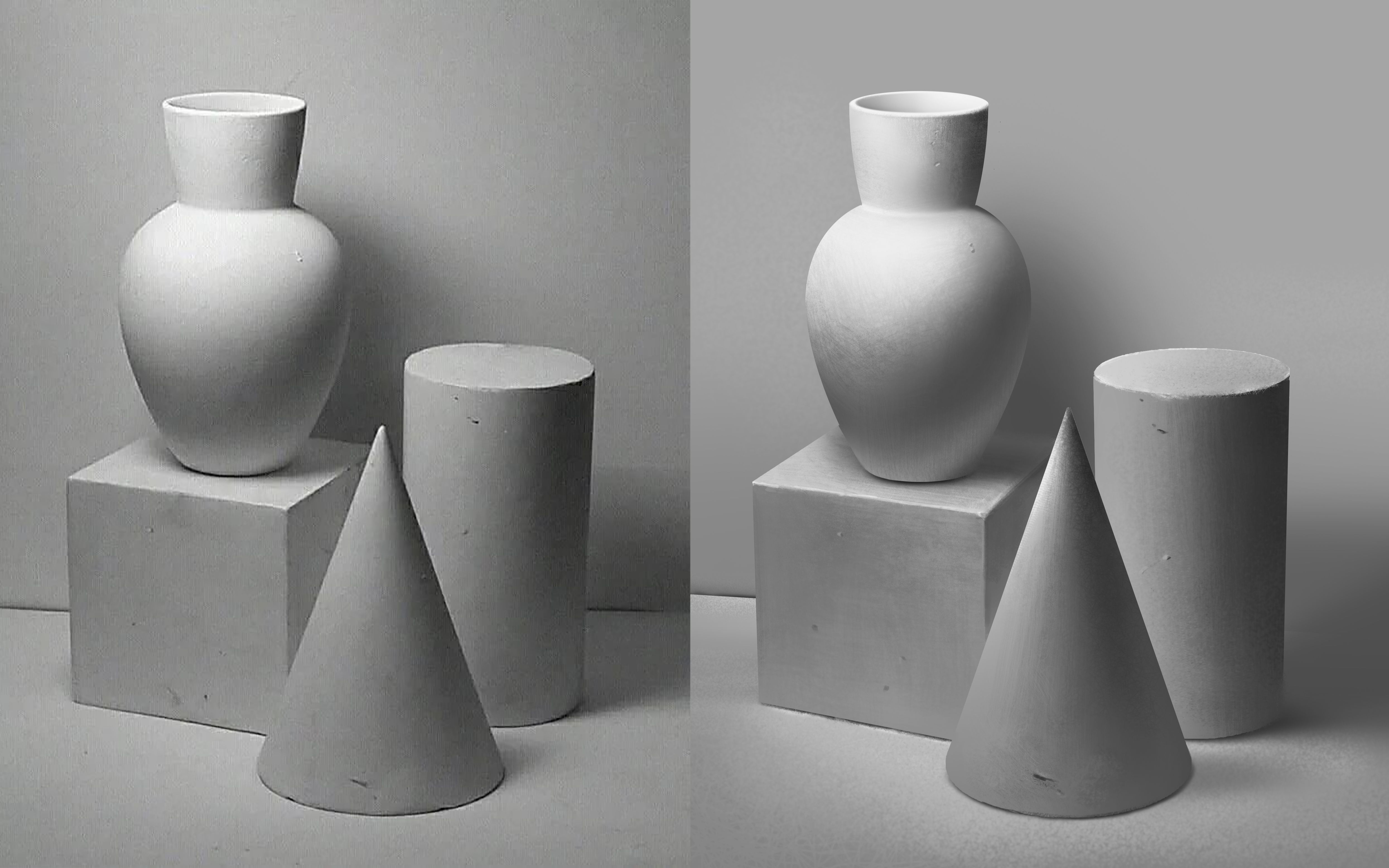 石膏静物绘制过程20210924