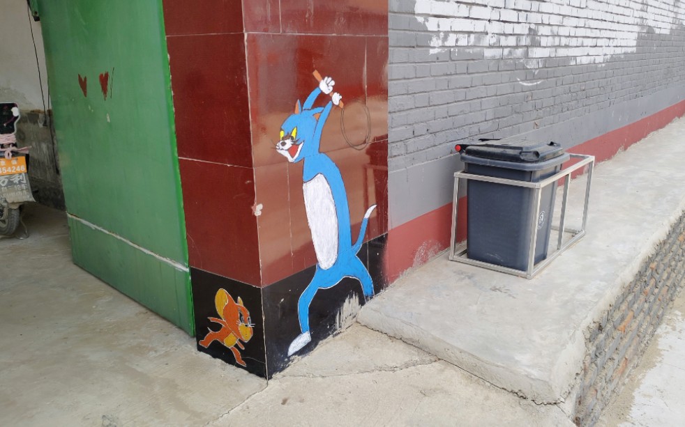 经典墙角墙绘 猫和老鼠