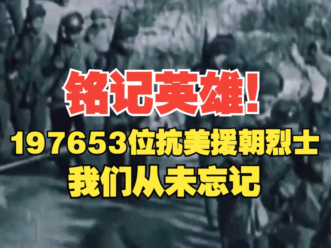 铭记英雄!197653位抗美援朝烈士,我们从未忘记哔哩哔哩bilibili