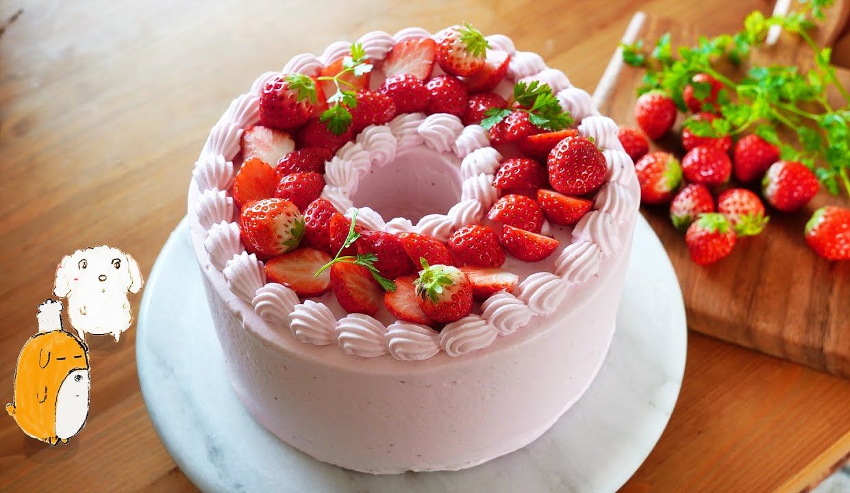 【kareinu】草莓戚风蛋糕~|有失败解说|91strawberry chiffoncake
