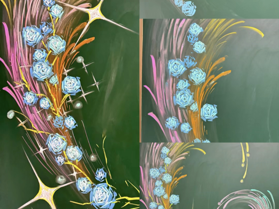 粉笔画(梦幻玫瑰黑板报步骤图)哔哩哔哩bilibili