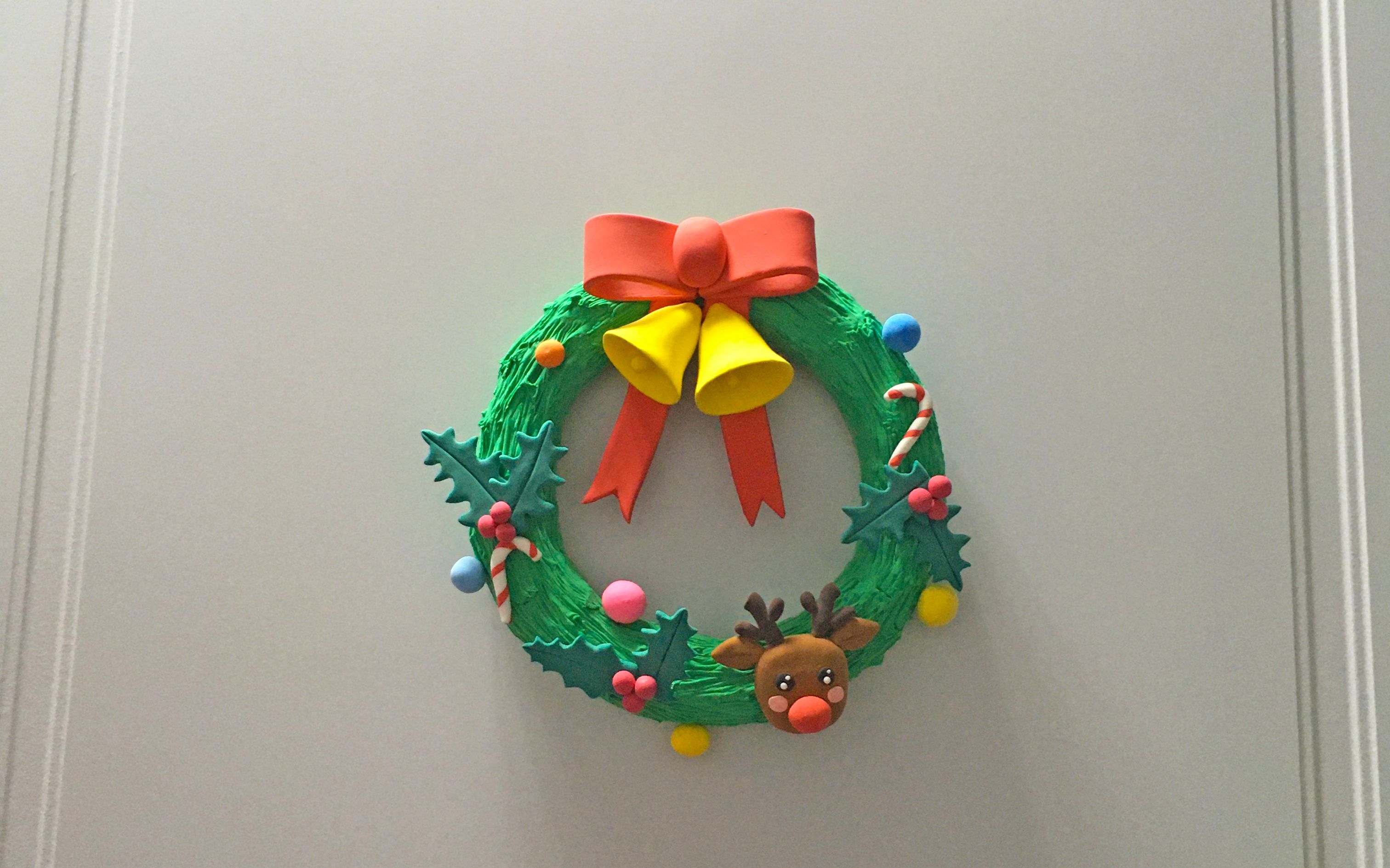 超轻粘土diy圣诞花环_哔哩哔哩_bilibili