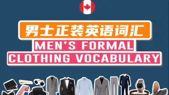 男士正装英语词汇，加拿大外教标准发音，中英图文对照