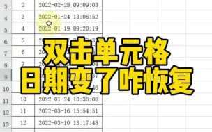 下载视频: Excel双击单元格日期变了咋恢复