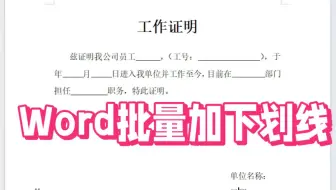 Word技巧：批量添加下划线，五秒搞定