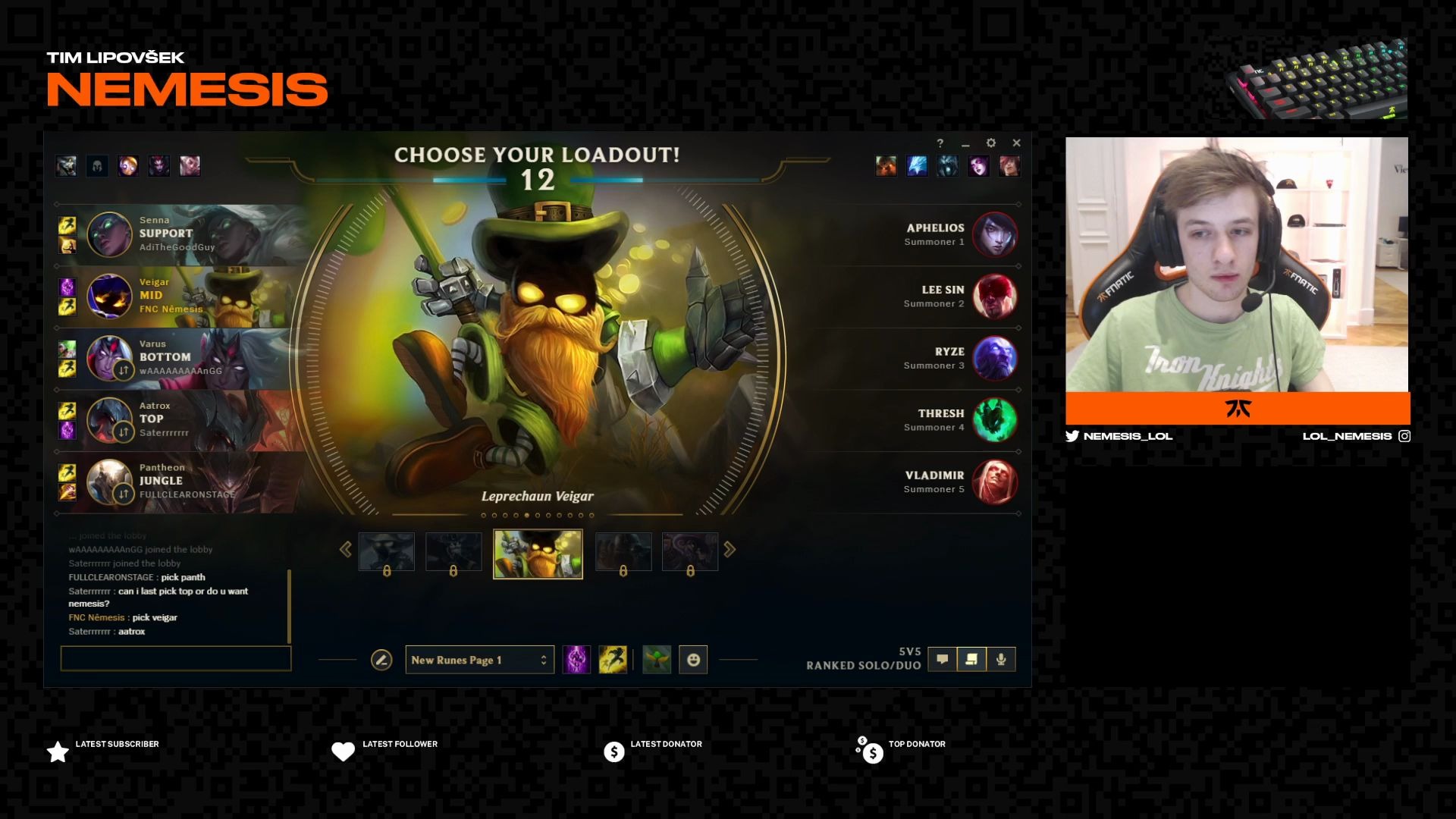 fncnemesis200218200219老鼠台直播中野日常甜蜜双排永远都在等第200