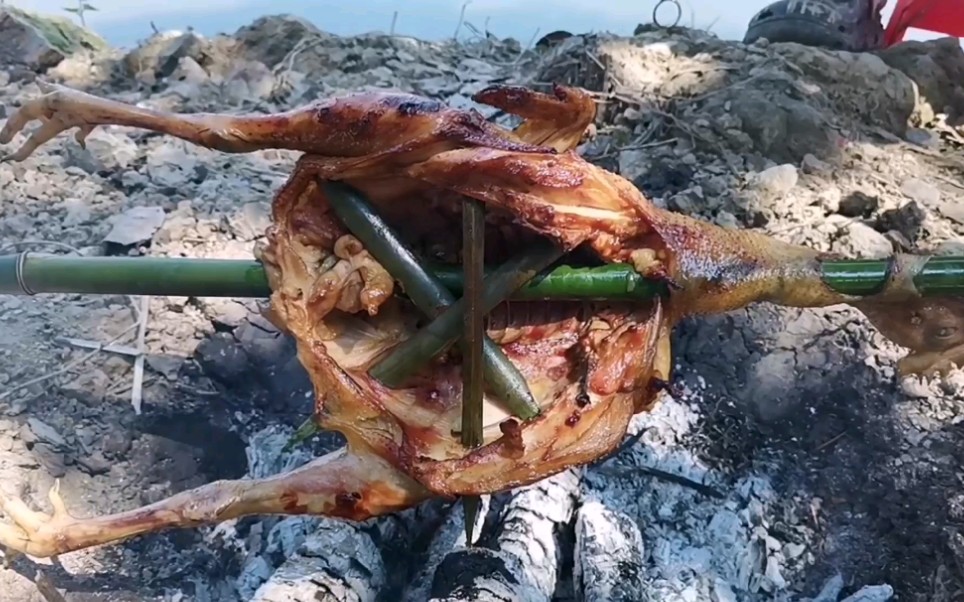 农村小伙野外做叫花鸡跟烤全鸡,太馋人了,口水都兜不住了