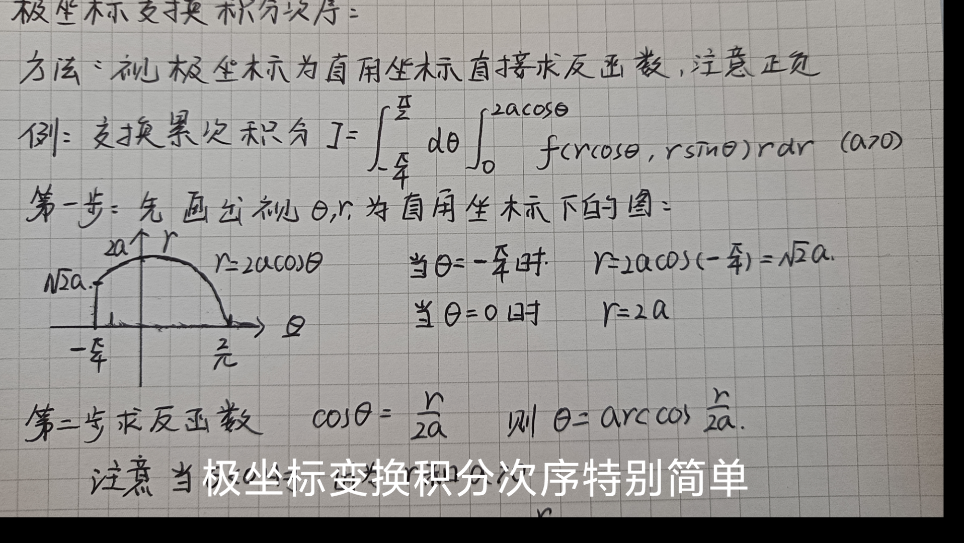 极坐标变换积分次序三步走,不用判断函数类型!哔哩哔哩bilibili