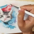 水彩过程——画小猫【rong分享绘】