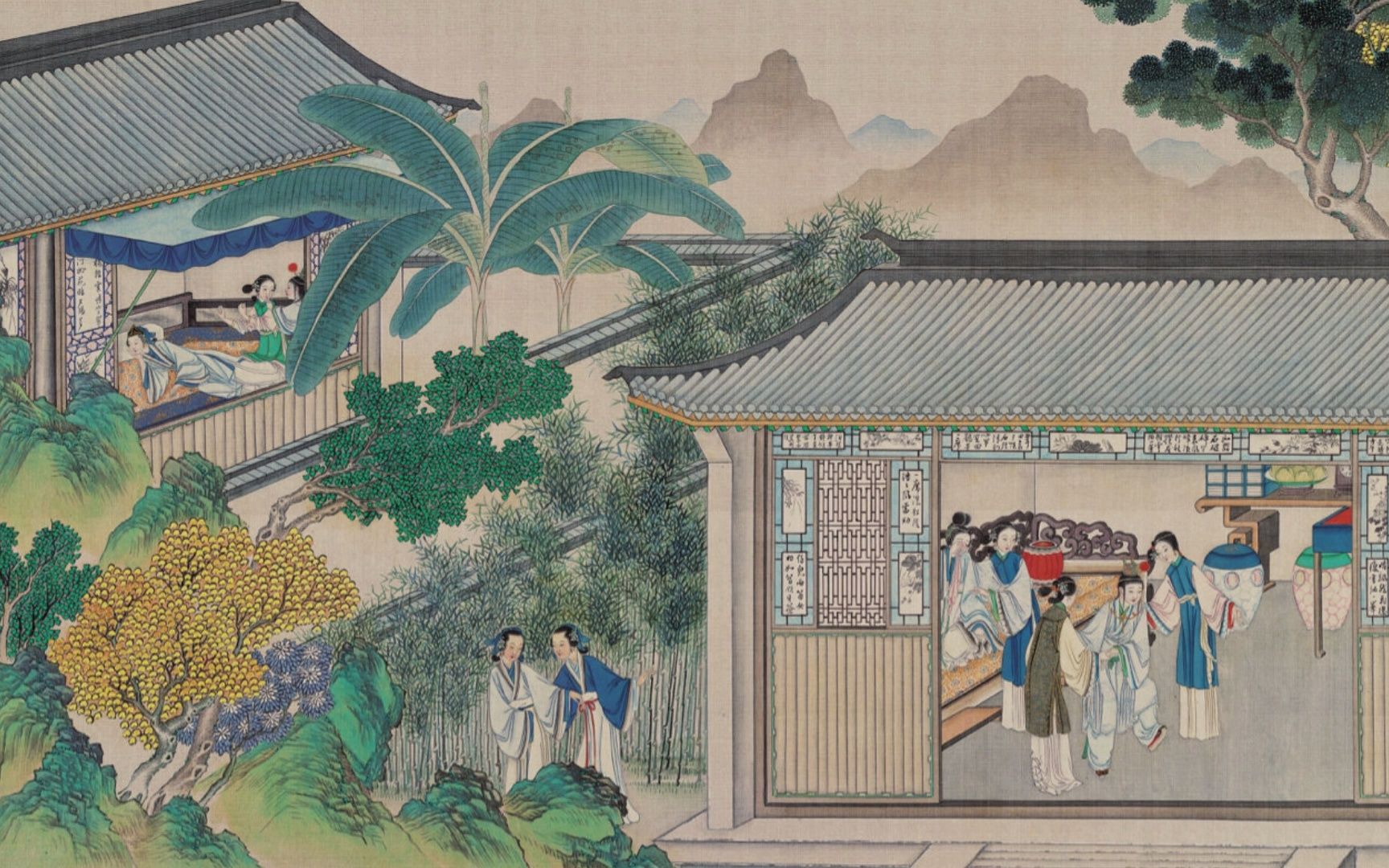 孙温绘全本红楼梦第85画多情女情重愈斟情贾宝玉戏语金钏儿mp4