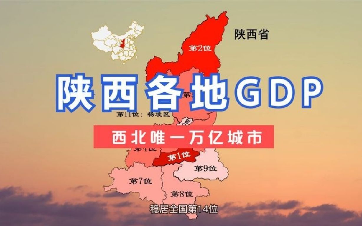 陕西各地GDP排名.西安,西北唯一万亿俱乐部城市.哔哩哔哩bilibili