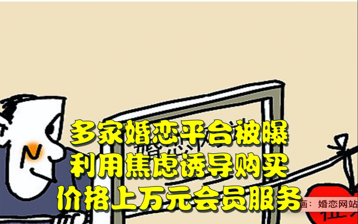 多家婚恋平台被曝利用焦虑诱导消费者购买价格上万元会员服务,红娘培训师:有钱就是你的意向客户哔哩哔哩bilibili